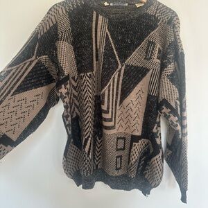 Pronto Uomo Black‎ and Brown Knit Sweater vintage